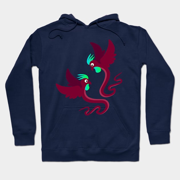 Strange World Snake Birds Fighting Hoodie by RJ-Creative Art